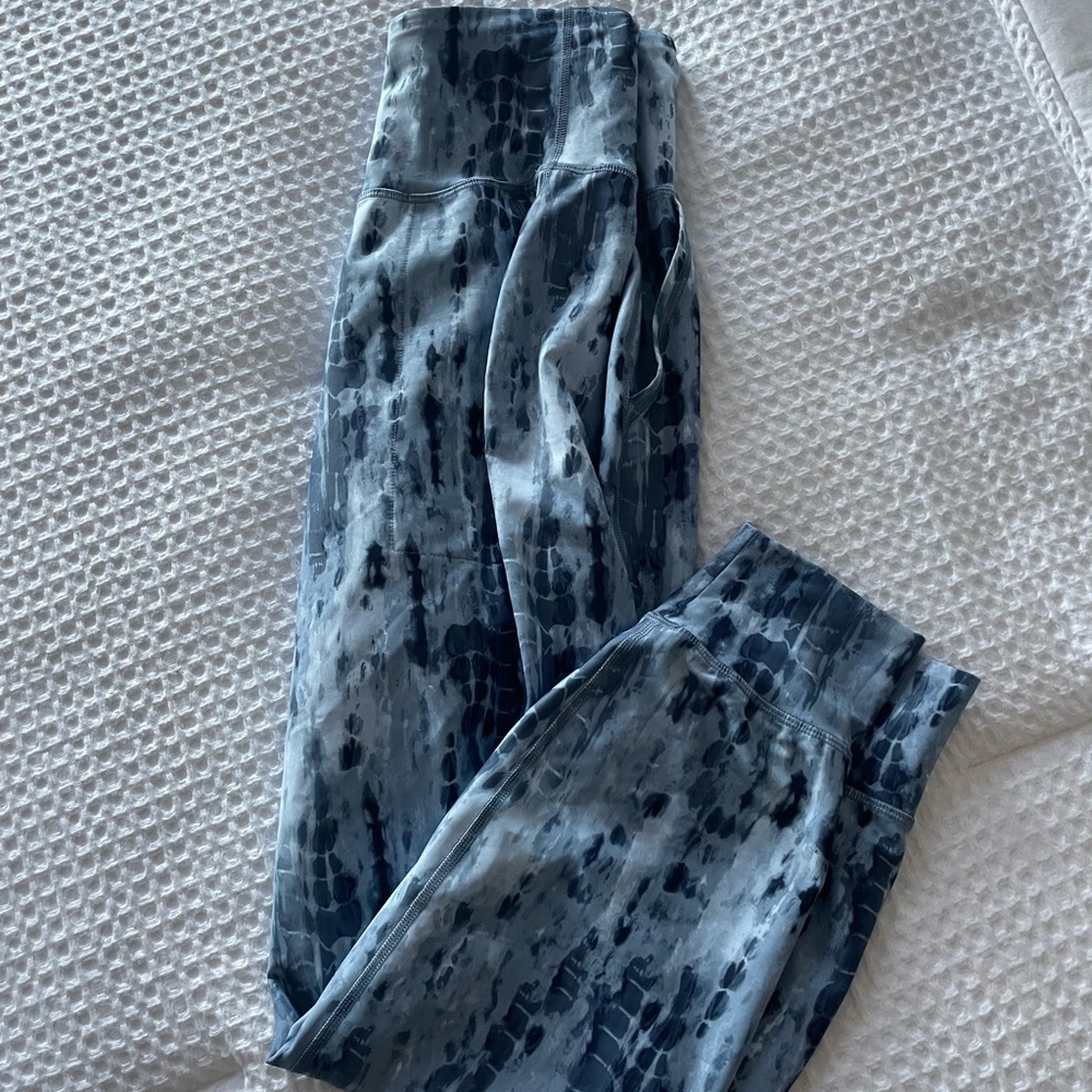 Blue printed athletic joggers